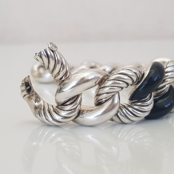 David Yurman Belmont Curb Link Bracelet With Black - Picture 9 of 16
